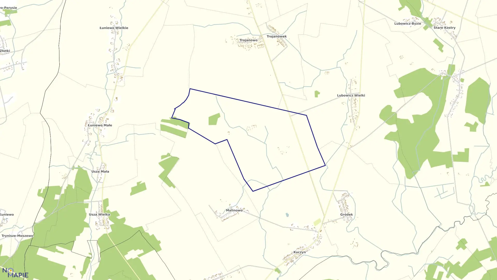 Mapa obrębu JANKI w gminie Klukowo