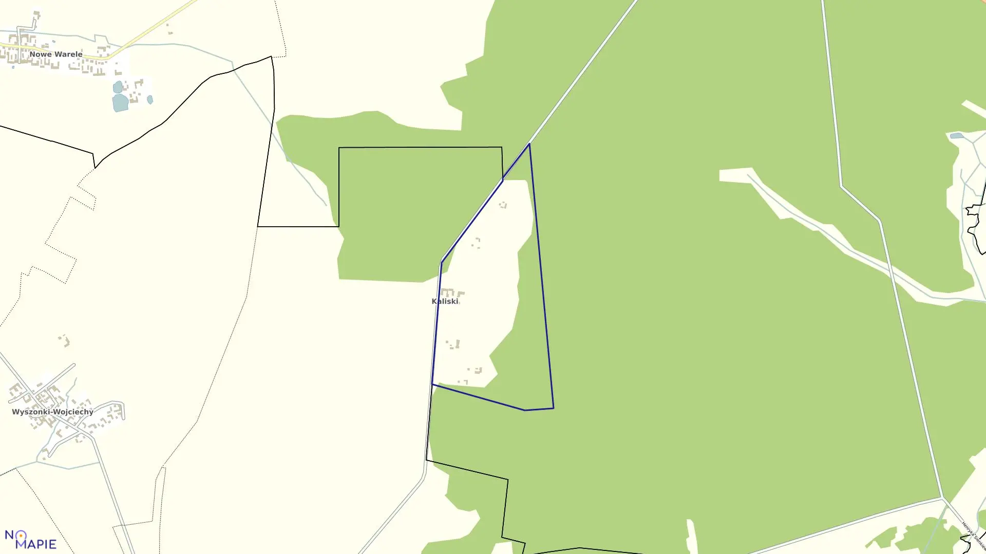 Mapa obrębu KALISKI w gminie Klukowo