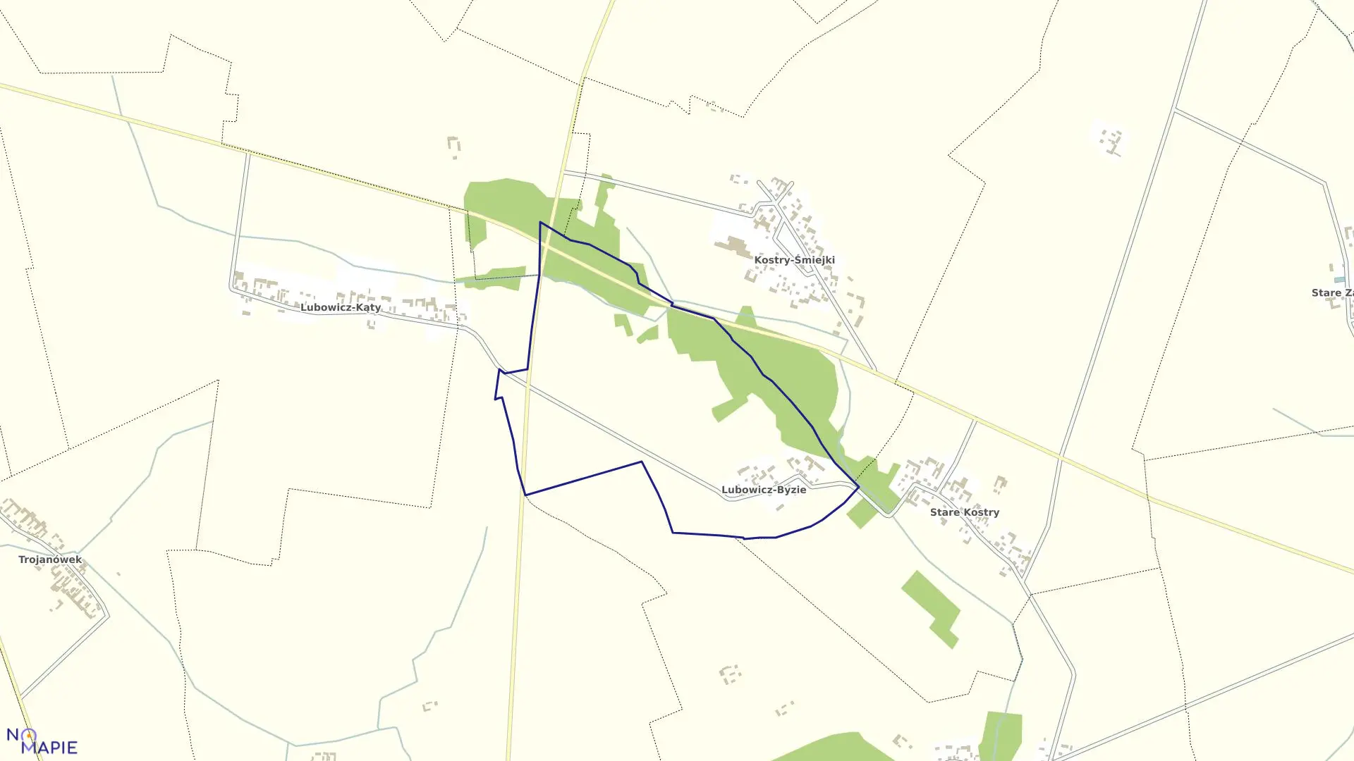 Mapa obrębu LUBOWICZ-BYZIE w gminie Klukowo
